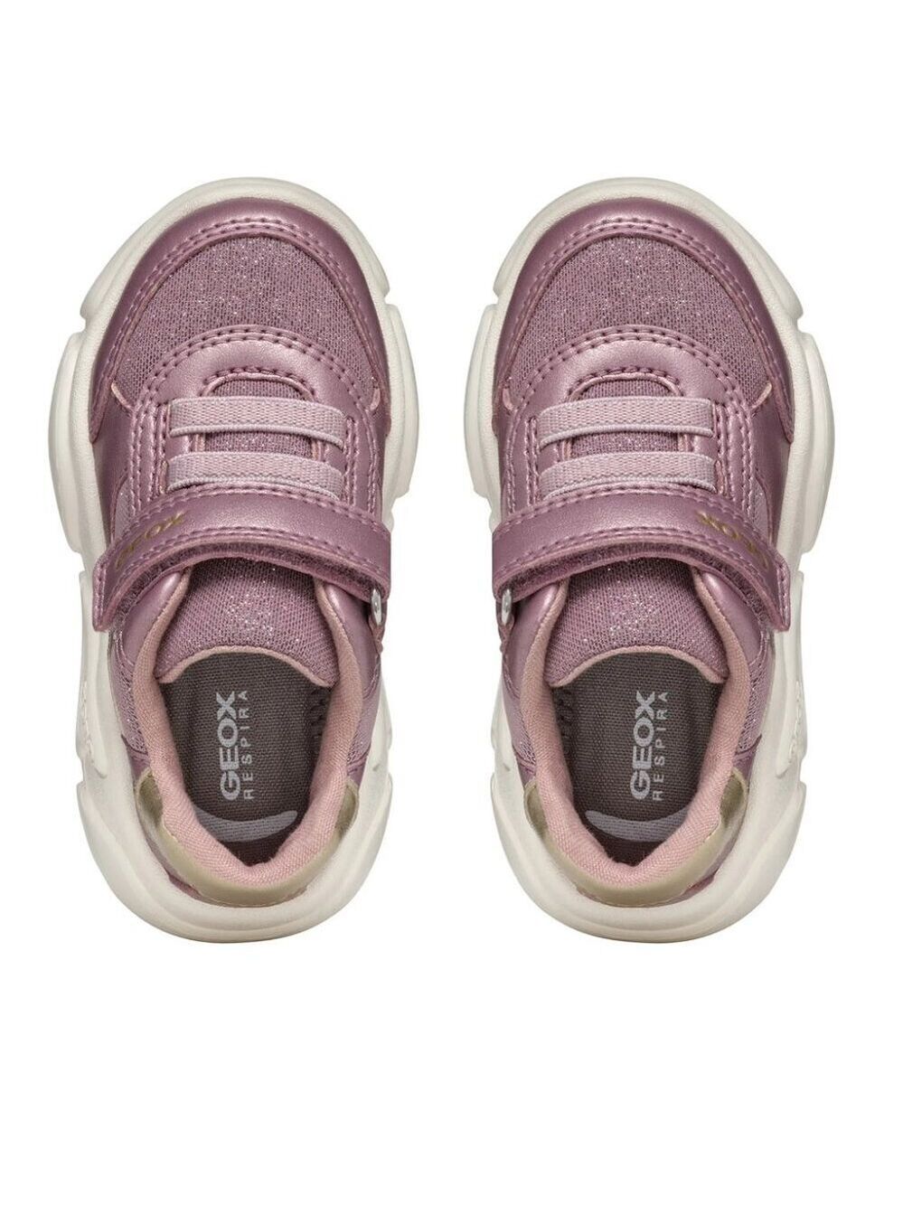 Geox Baby Toddler Girl Ciufciuf Shoes Sneakers, Dark Pink Gold, US 7, EU 23 - Picture 3 of 12